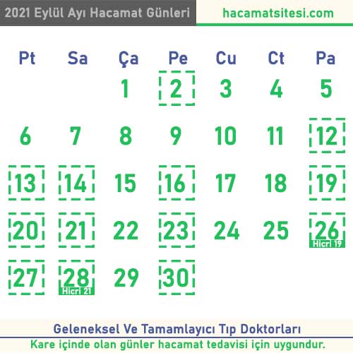 Hacamat Takvimi Hacamat Gunleri Hacamat Sitesi