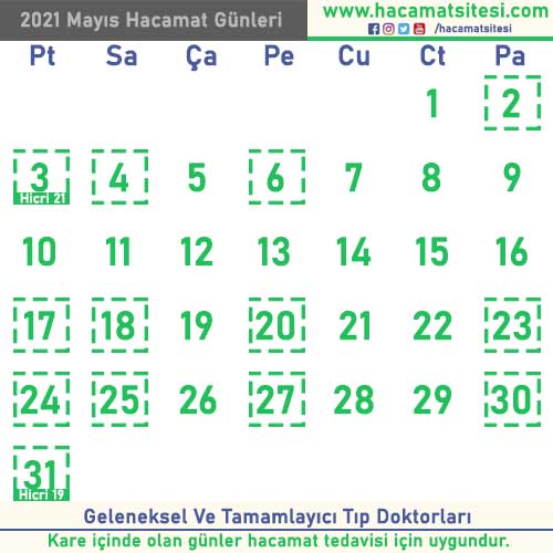 Hacamat Takvimi Hacamat Gunleri Hacamat Sitesi